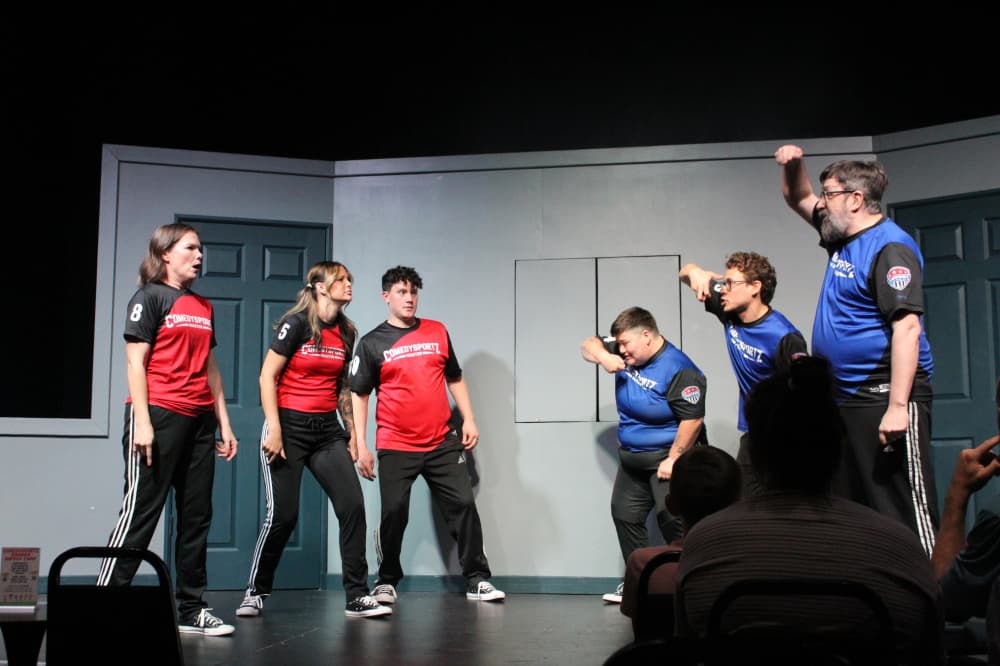 Performers at The Good Friend Theater are placed into two teams. (Jovanna Aguilar/Community Impact)