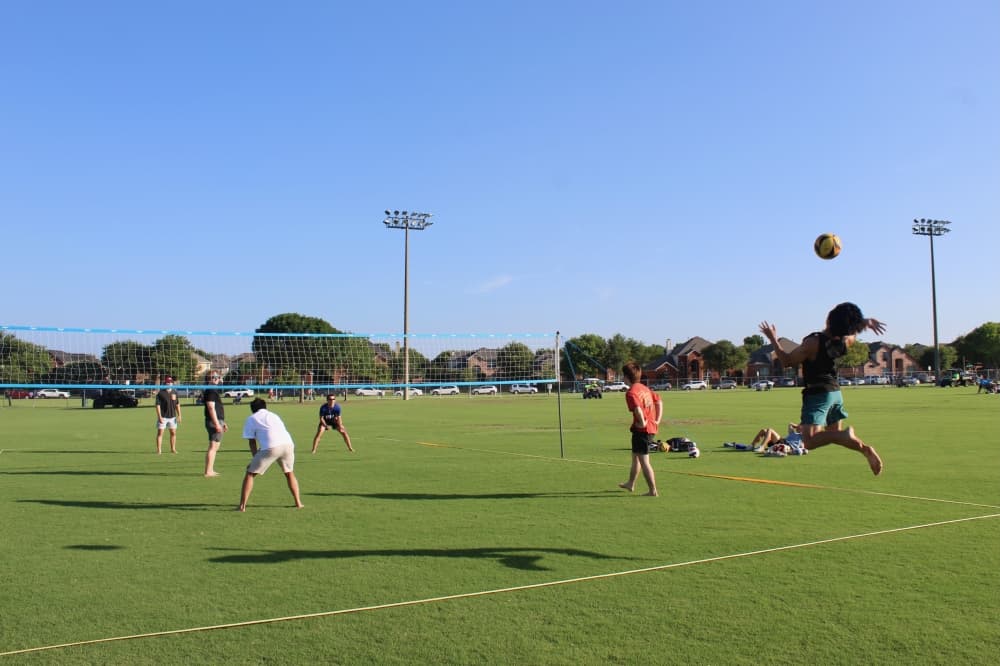 People playing volleyball