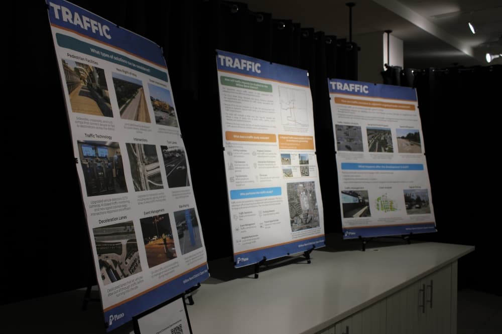 The city had presentation boards to provide residents with information about its current regulations for local developments. (Patricia Ortiz/Community Impact)