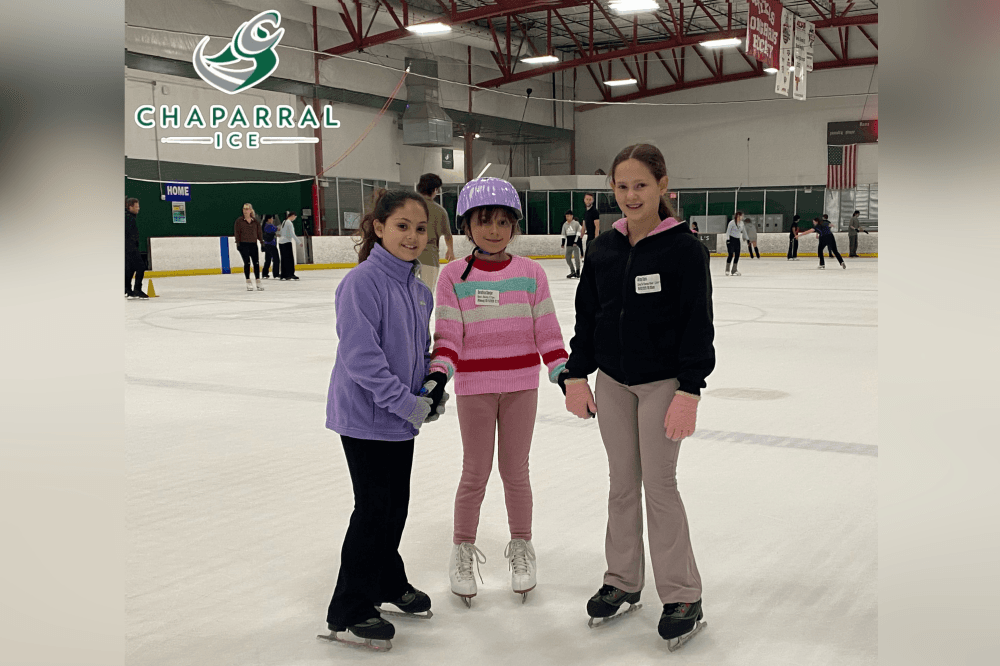 Children participating in Chaparral Ice summer camp with daily skating lessons, arts and crafts and hockey activities in Austin.