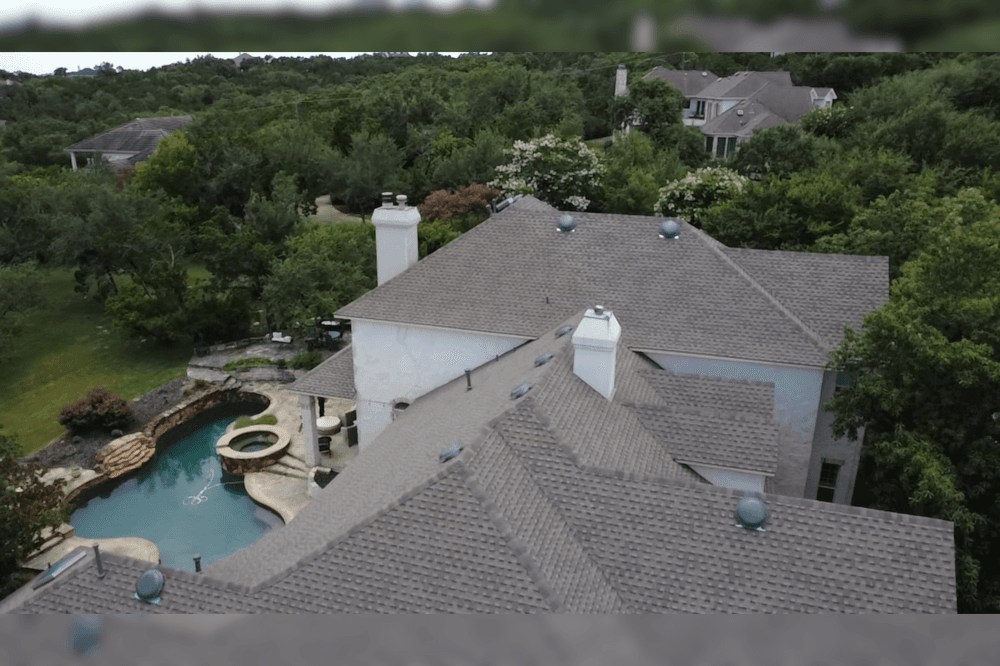 drone photo of roof