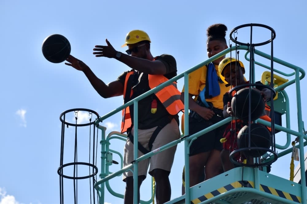 Man shooting a basketball 