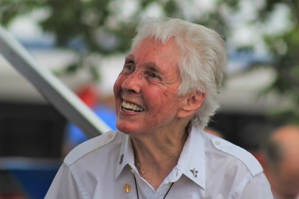 Wally Funk during an August 2021 event honoring her return from space.
