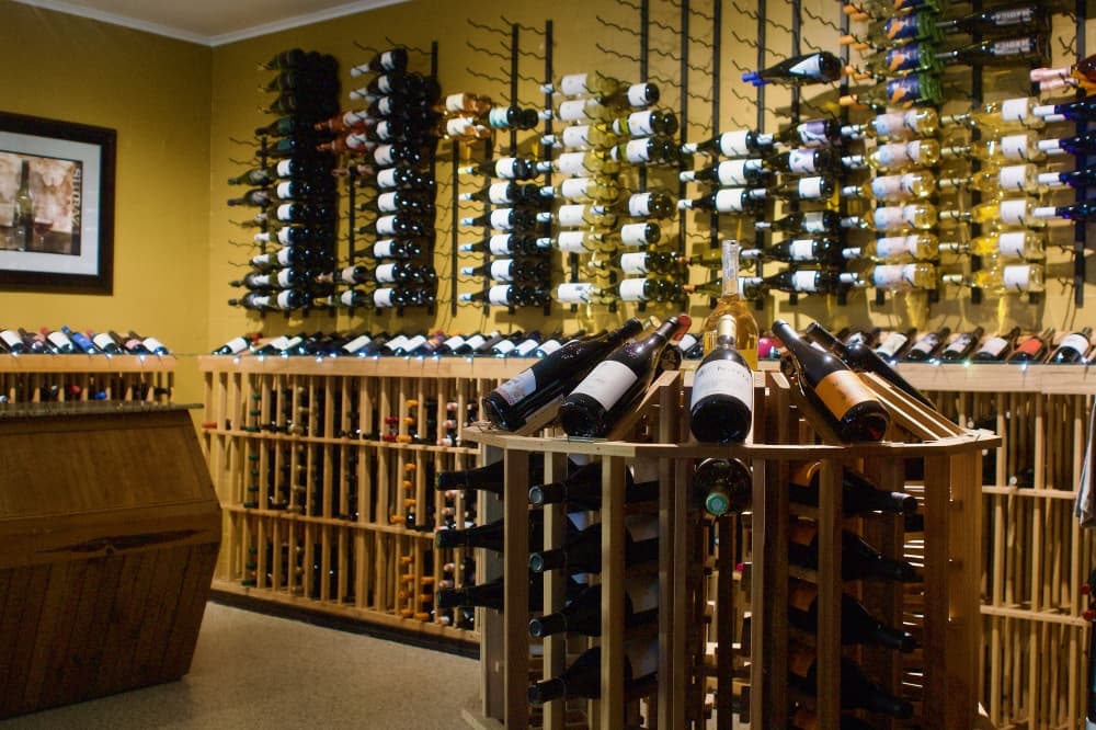 Guests can shop for a variety of wine in the wine bar's bottle room. (Adam Doe/Community Impact)