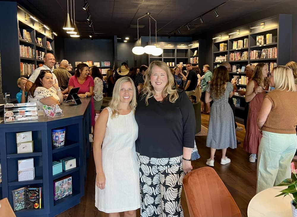 Decade-long friends Stephanie Pitcock and Julie Foster share a lifelong love of books. (Courtesy Mockingbird Books)