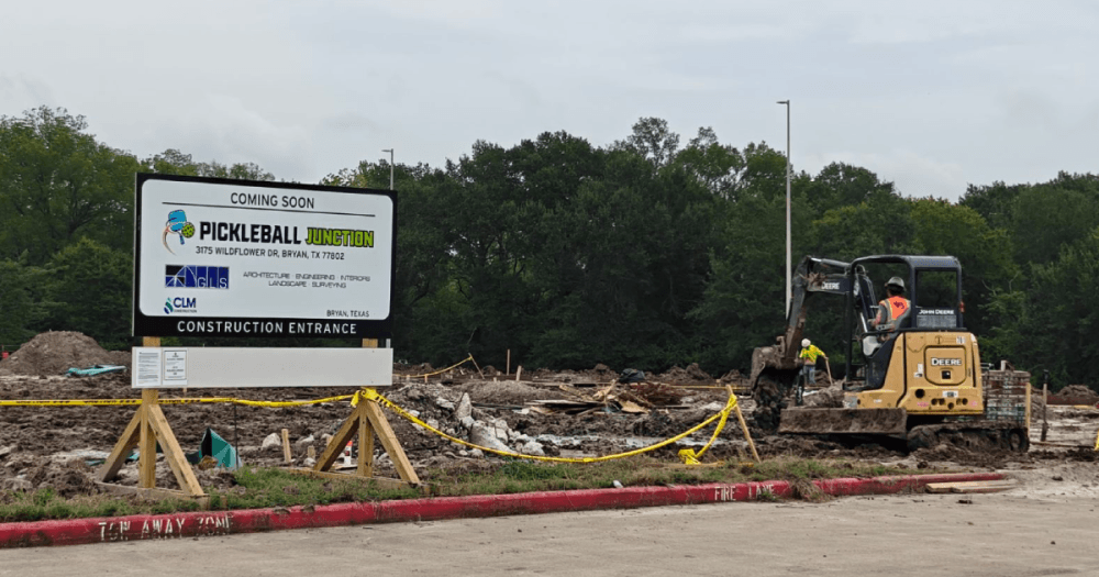 Pickleball Junction under construction in Bryan