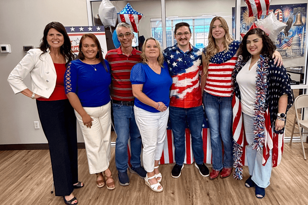 NBT Financial bank team celebrating july 4th