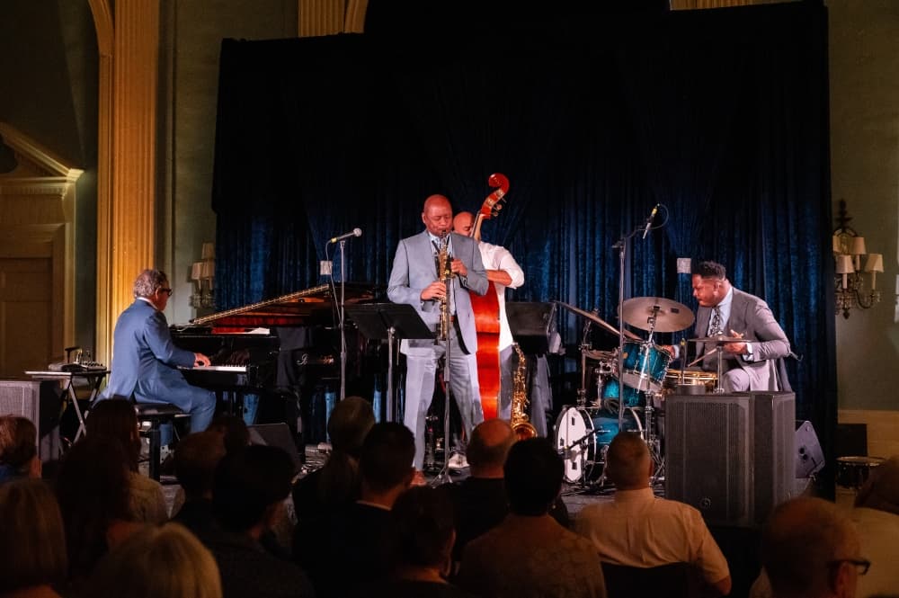jazz artist playing on stage