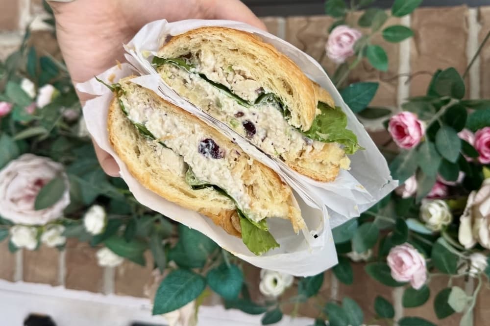 The Flour Petal Bakery serves lunch options such as chicken salad sandwiches. (Courtesy The Flour Petal Bakery)