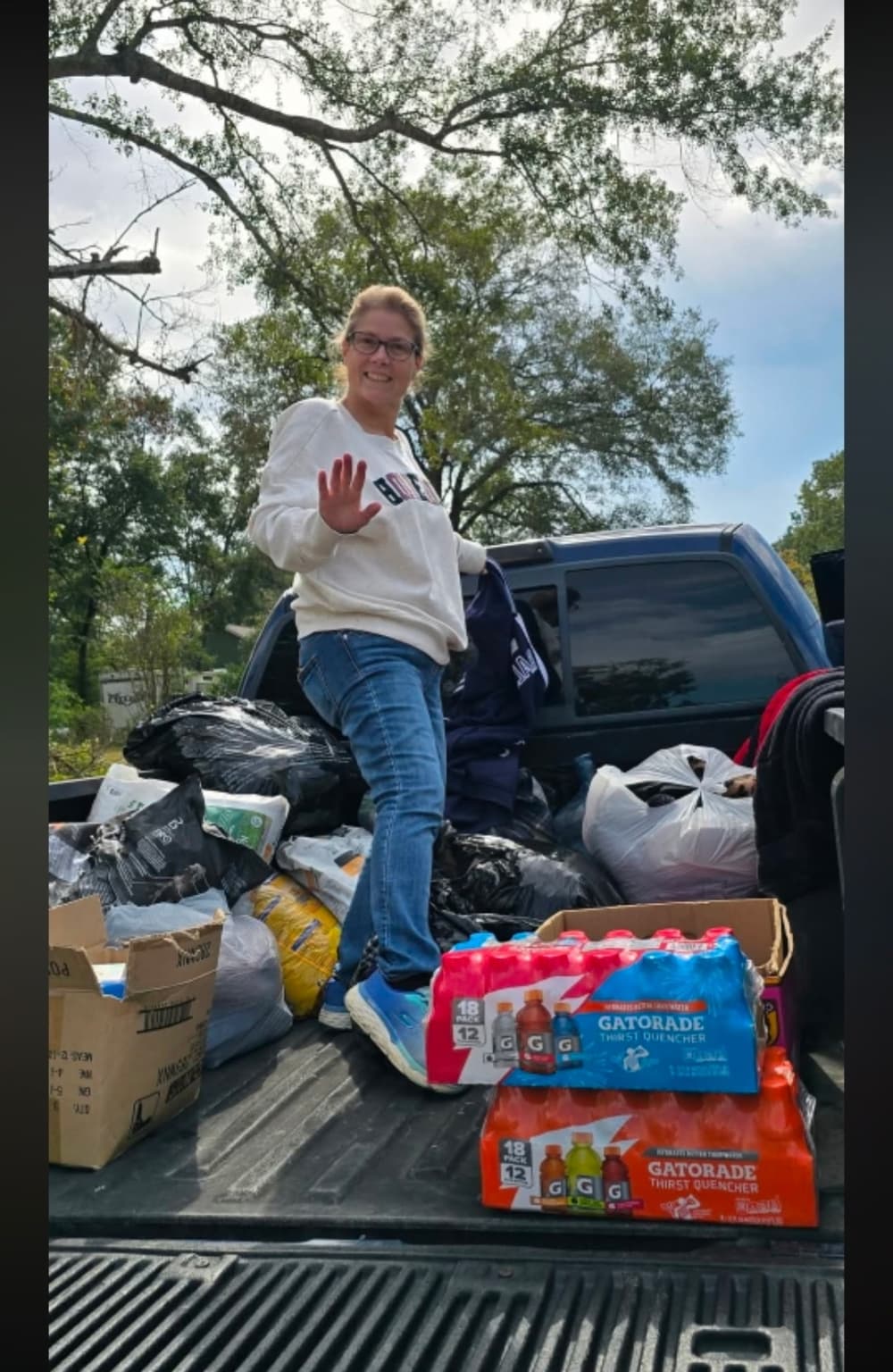 AABY Foundation Medical Coordinator Kerri Larson helps gather supplies to help a local homeless population care for their animals. (Courtesy AABY Foundation)