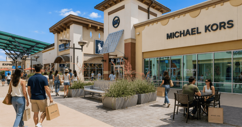people walking past a Michael Kors in fort worth