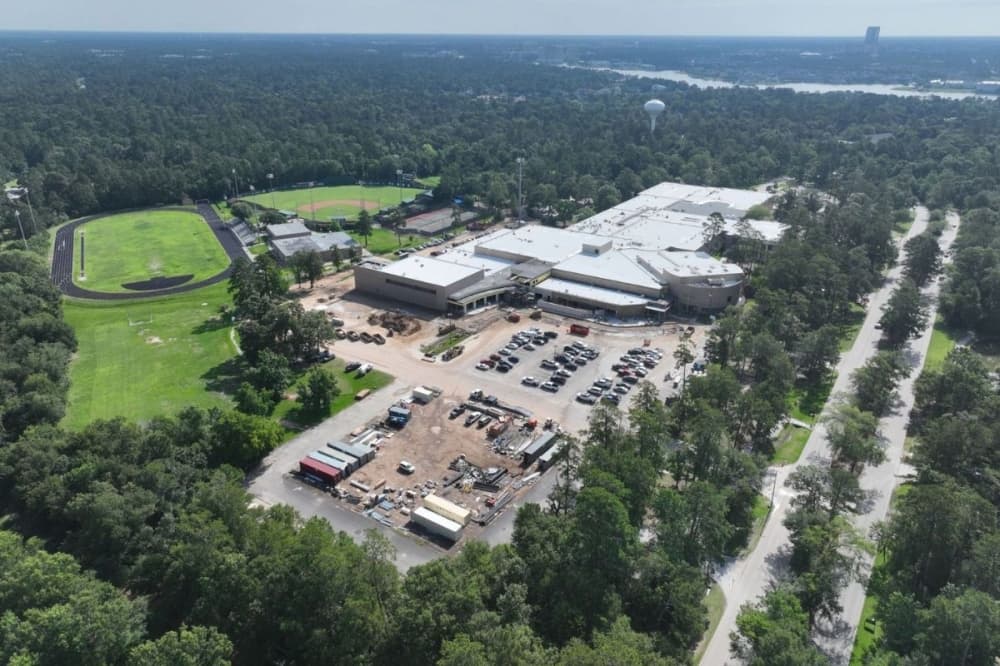 overhead view of school