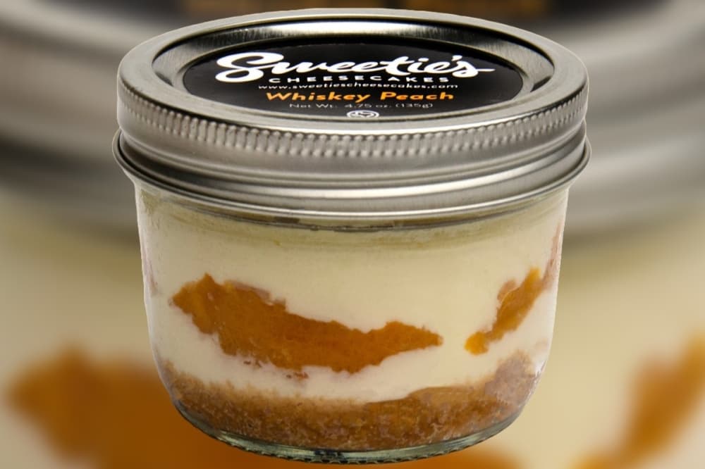 Whiskey peach cheesecake
