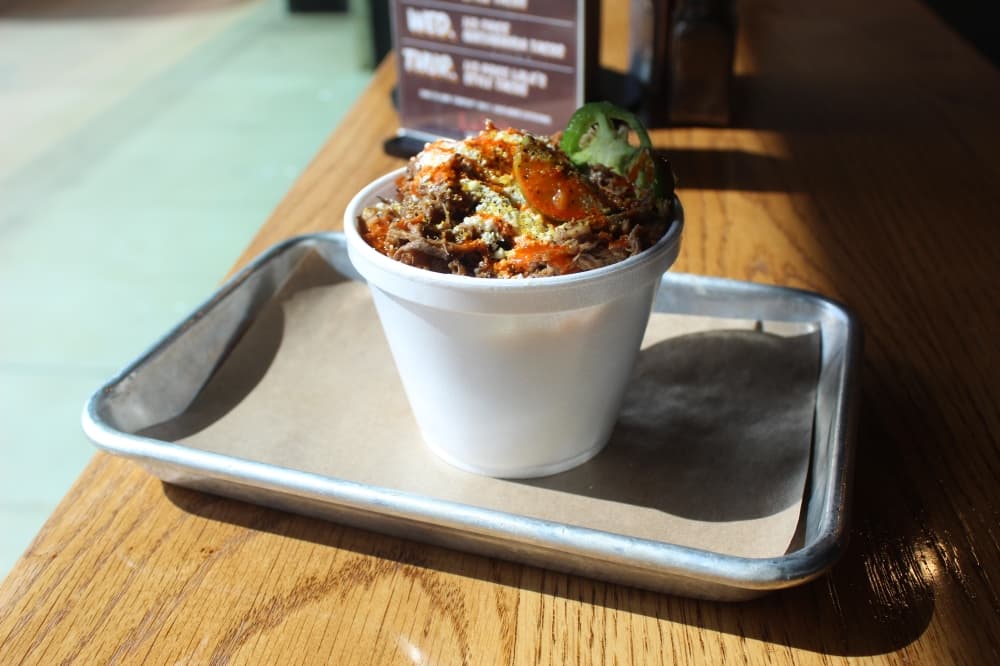A cup of Mexican street corn