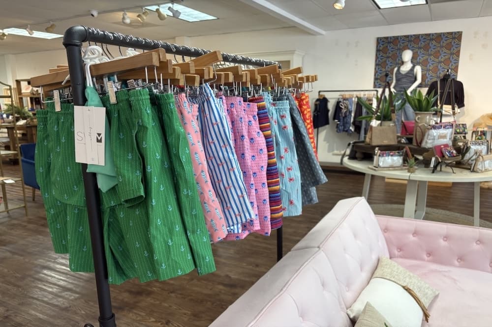 Most clothing from Point of Origin is hand selected by owner, Ali Trapp. (Bailey Meyers/Community Impact)