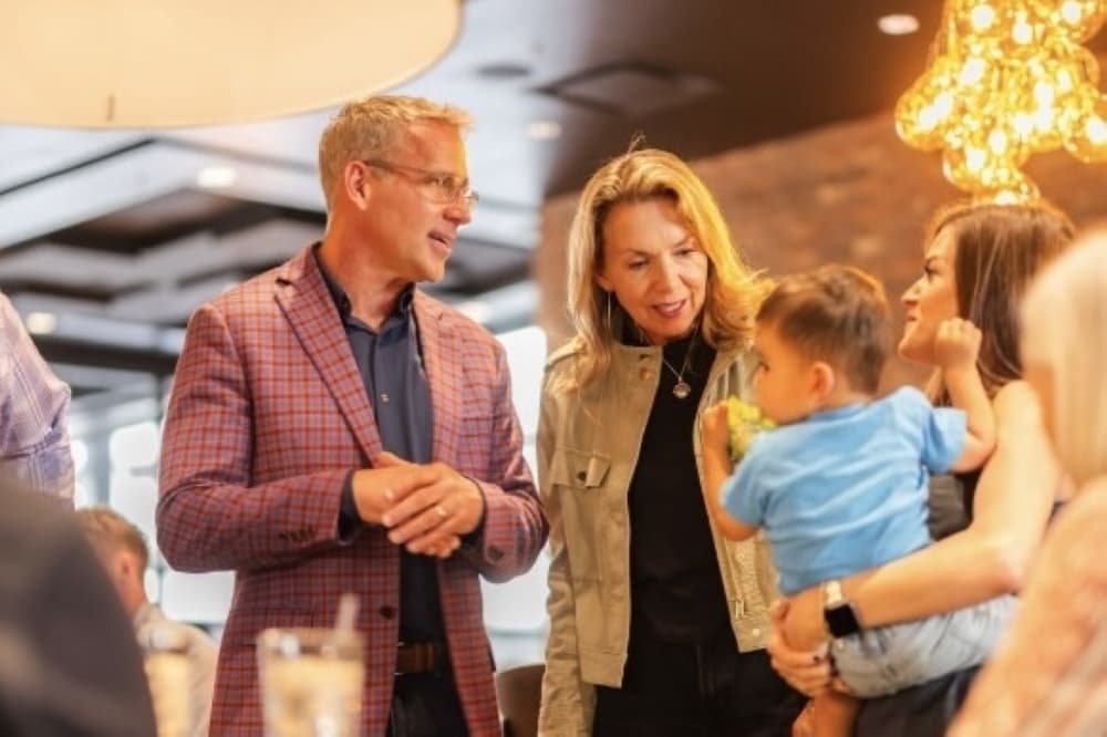 people standing in a restaurant 