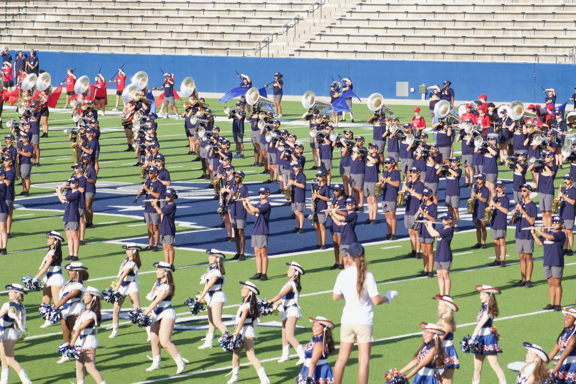 marching bands on a field 