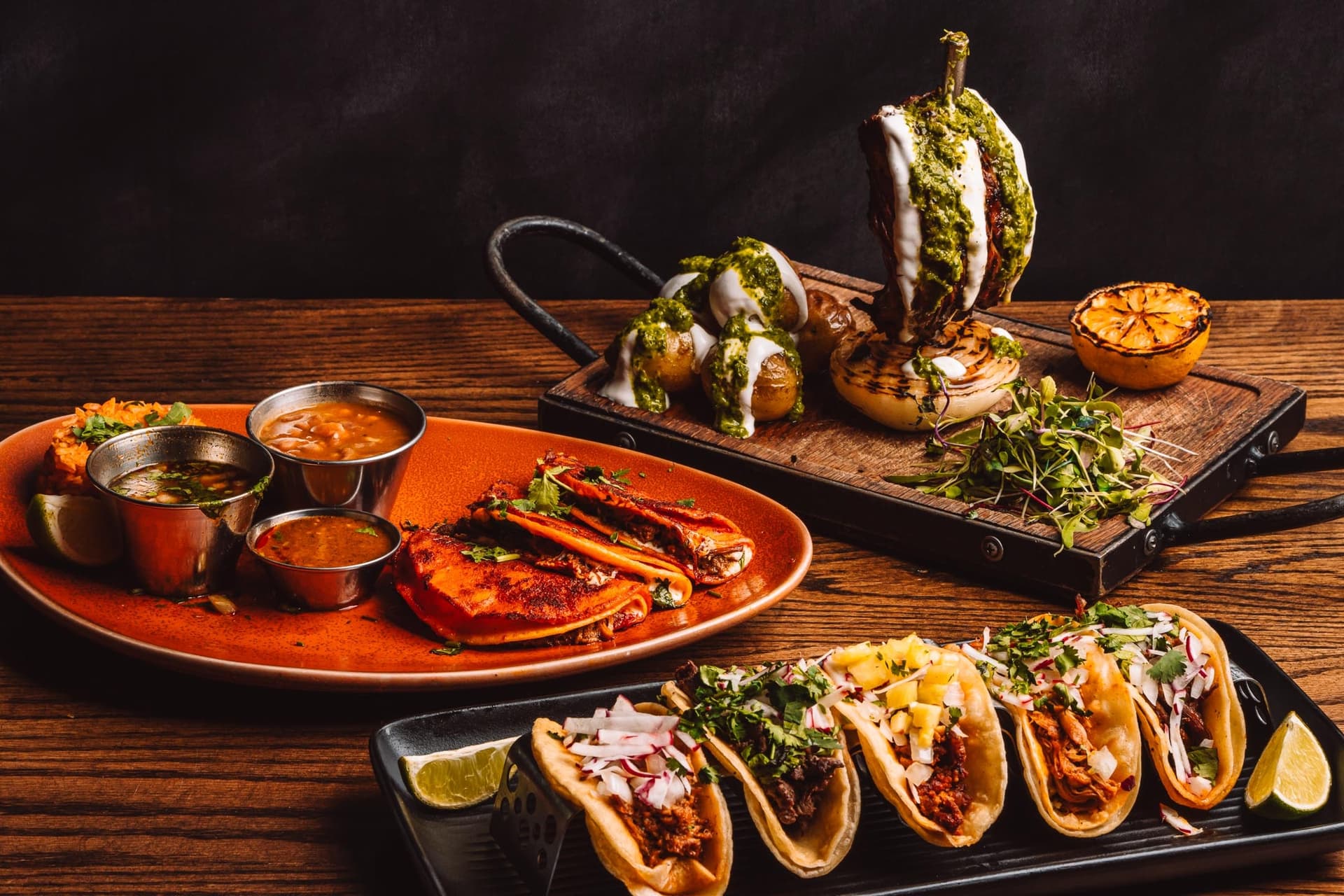 The menu includes street tacos, aguachile and fajitas.