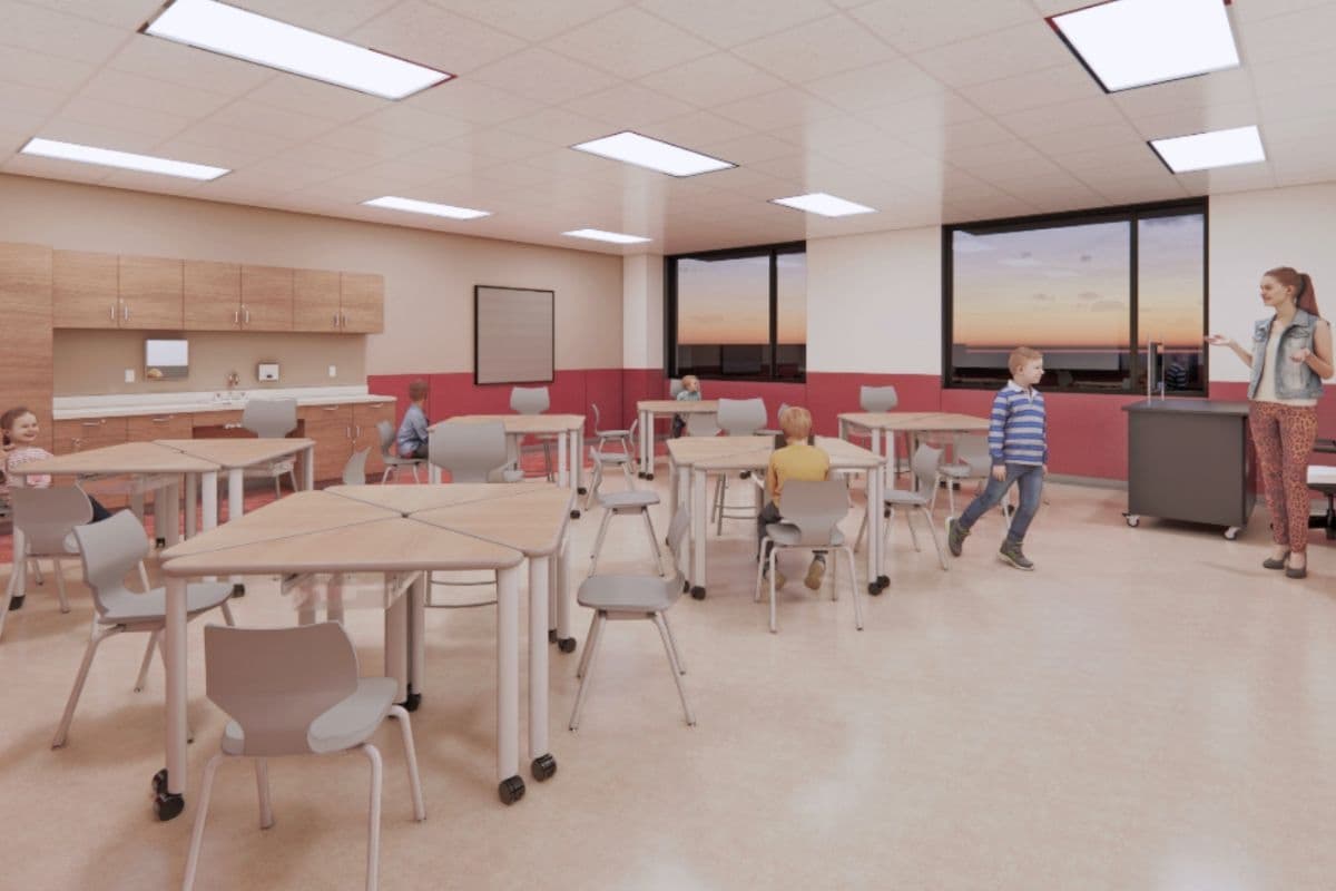 This rendering is an initial design for what the classrooms in Elementary School #10 will look like. (Photo courtesy of Magnolia ISD)