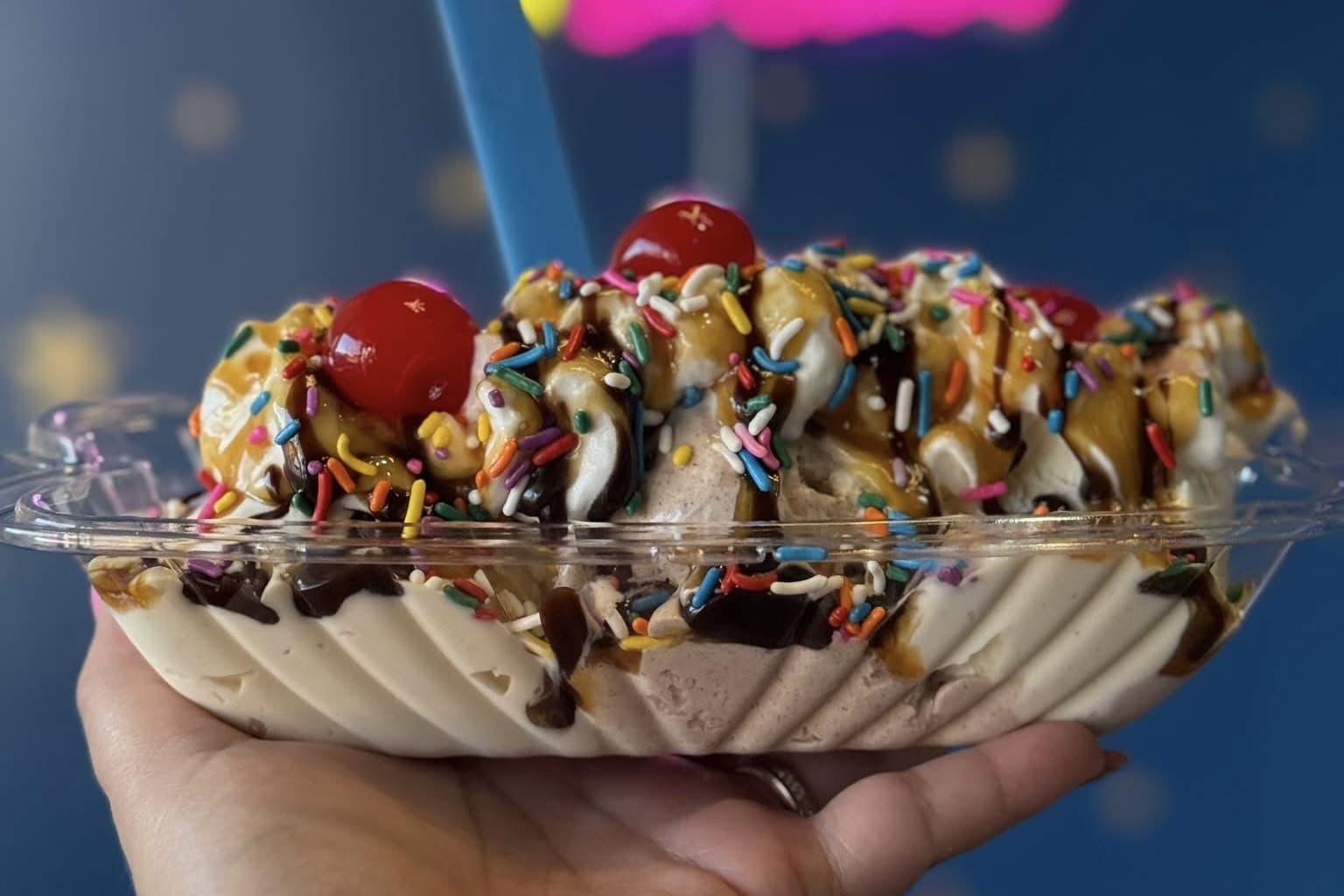 Along with ice cream scoops, the shop offers floats, malts, shakes and sundaes, among other sweets. (Courtesy Space City Cow)