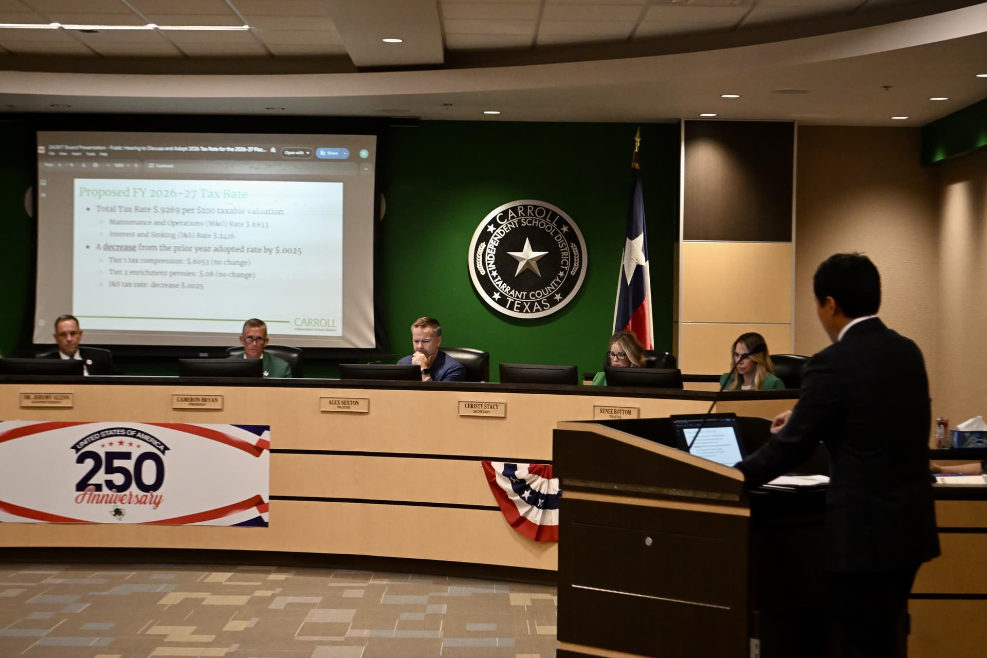 Carroll ISD reduces tax rate for FY 2026-27
