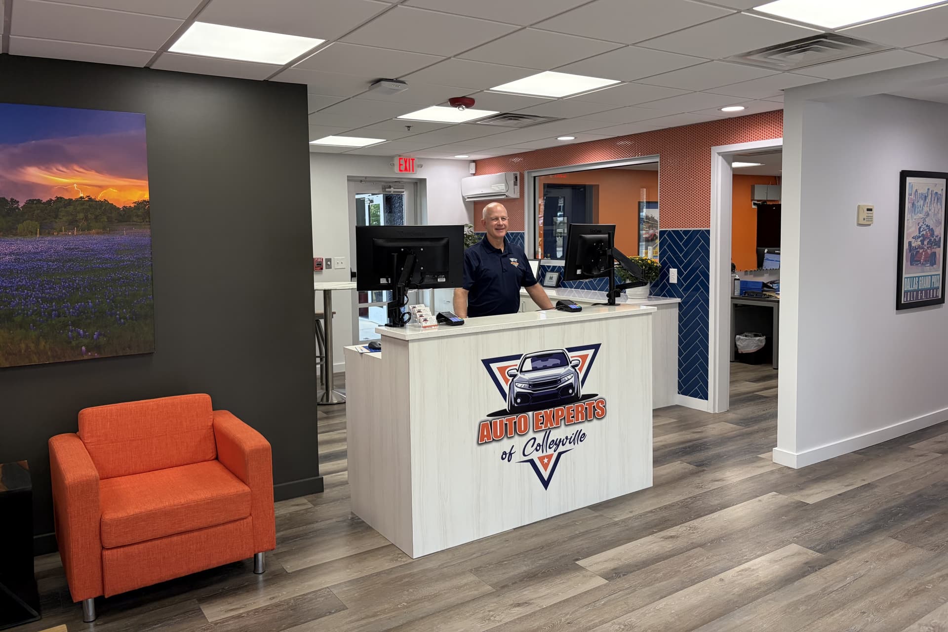 Auto Experts of Colleyville updates flooring, lobby