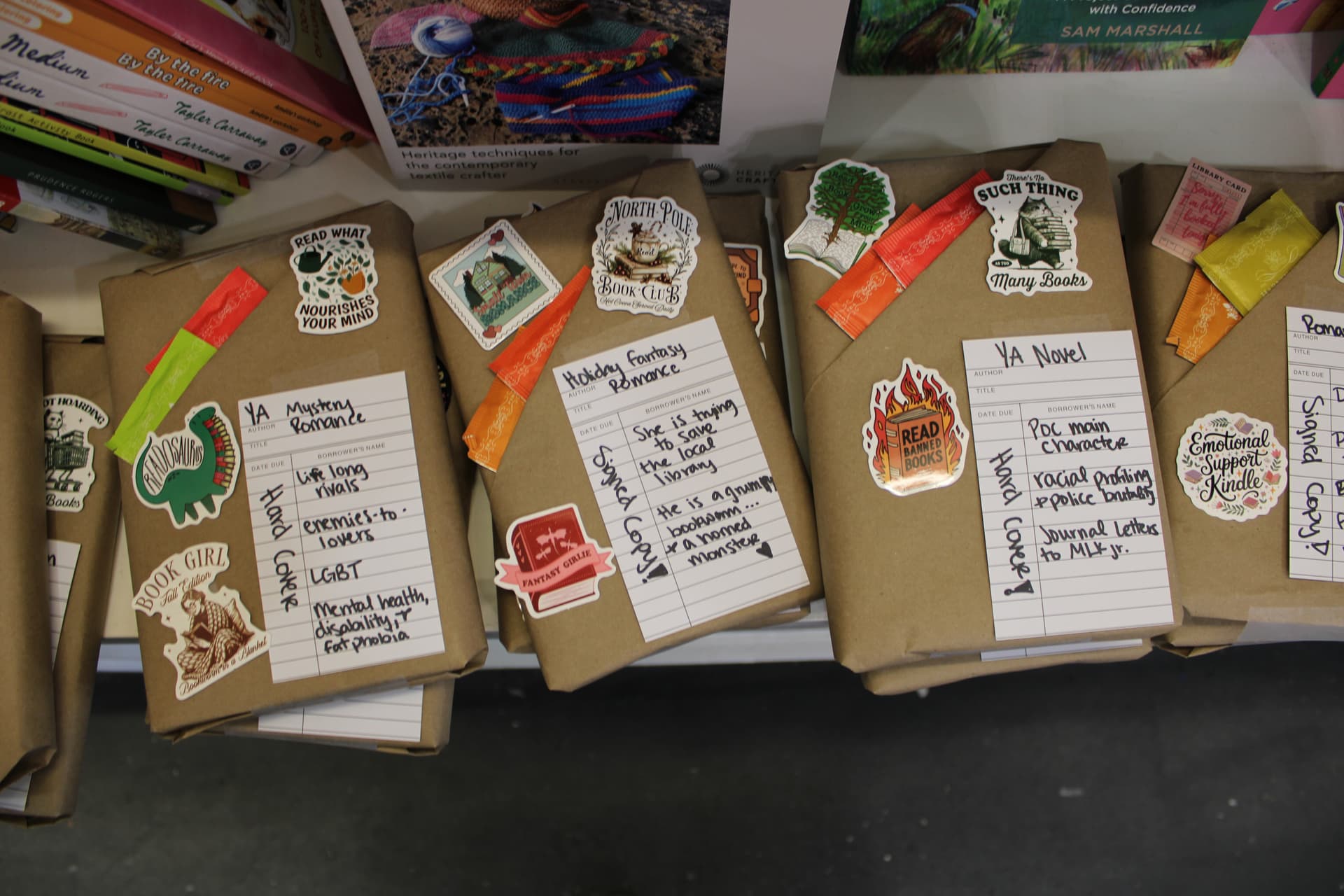 Bibliobar offers blind books for its customers to receive a surprise next read. (Patricia Ortiz/Community Impact)