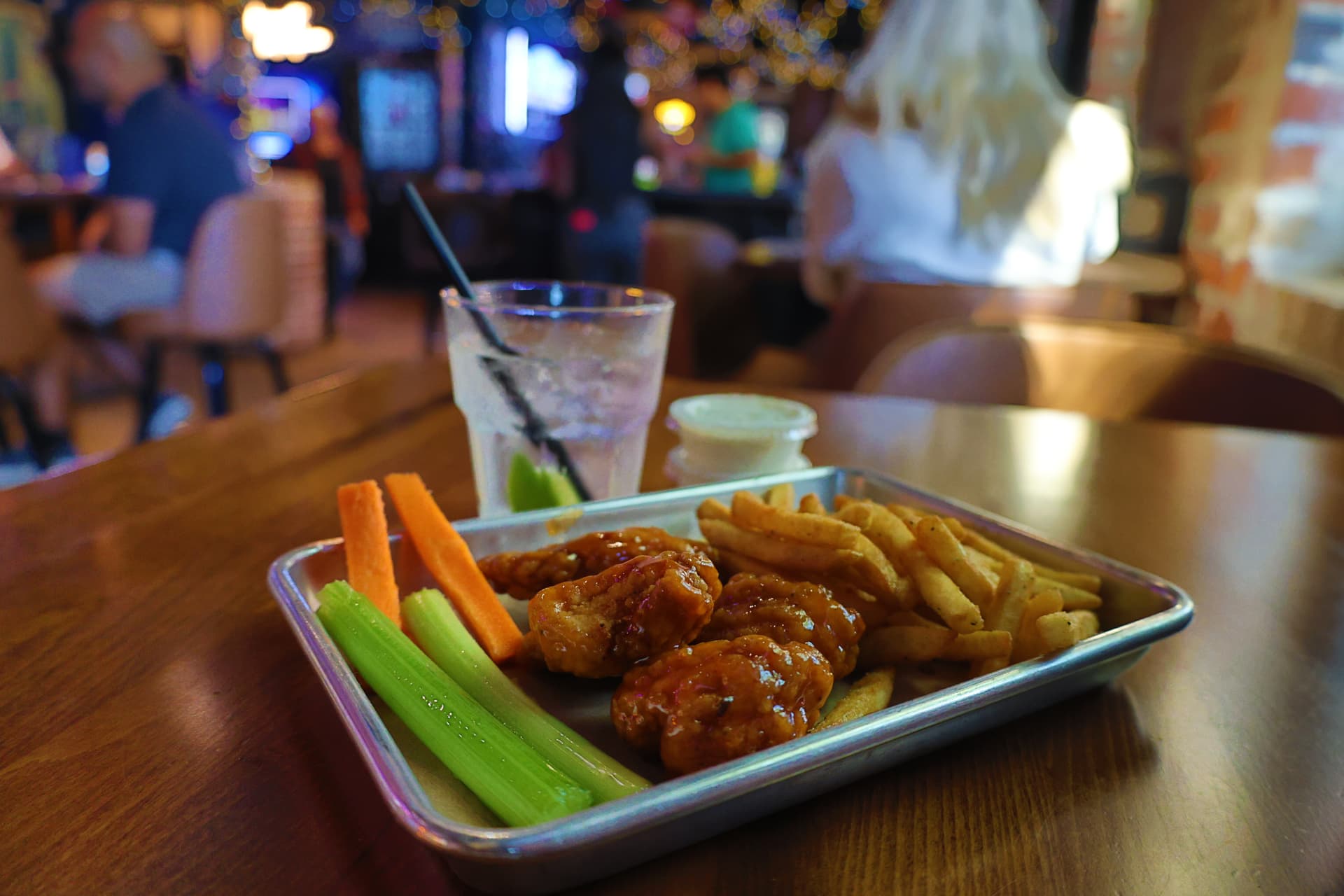 Nowhere Bar's boneless and bone-in chicken wings have surged in popularity with the return of football season, Dunn said. (Jack Hintze/Community Impact) 