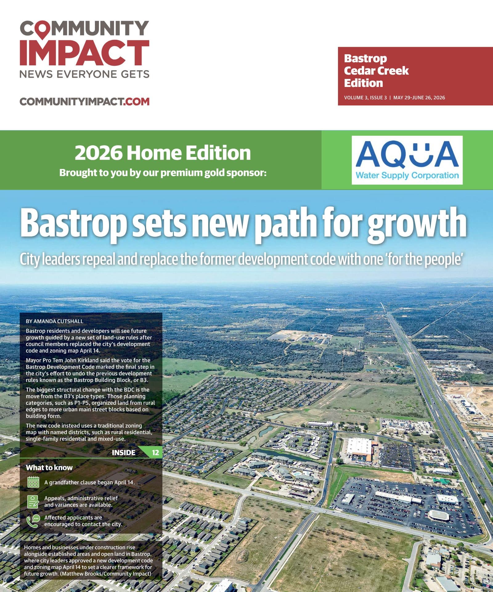 Bastrop - Cedar Creek cover — May 2026