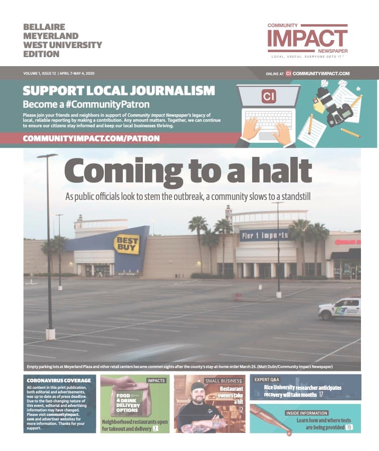 Bellaire - Meyerland - West University cover — April 2020