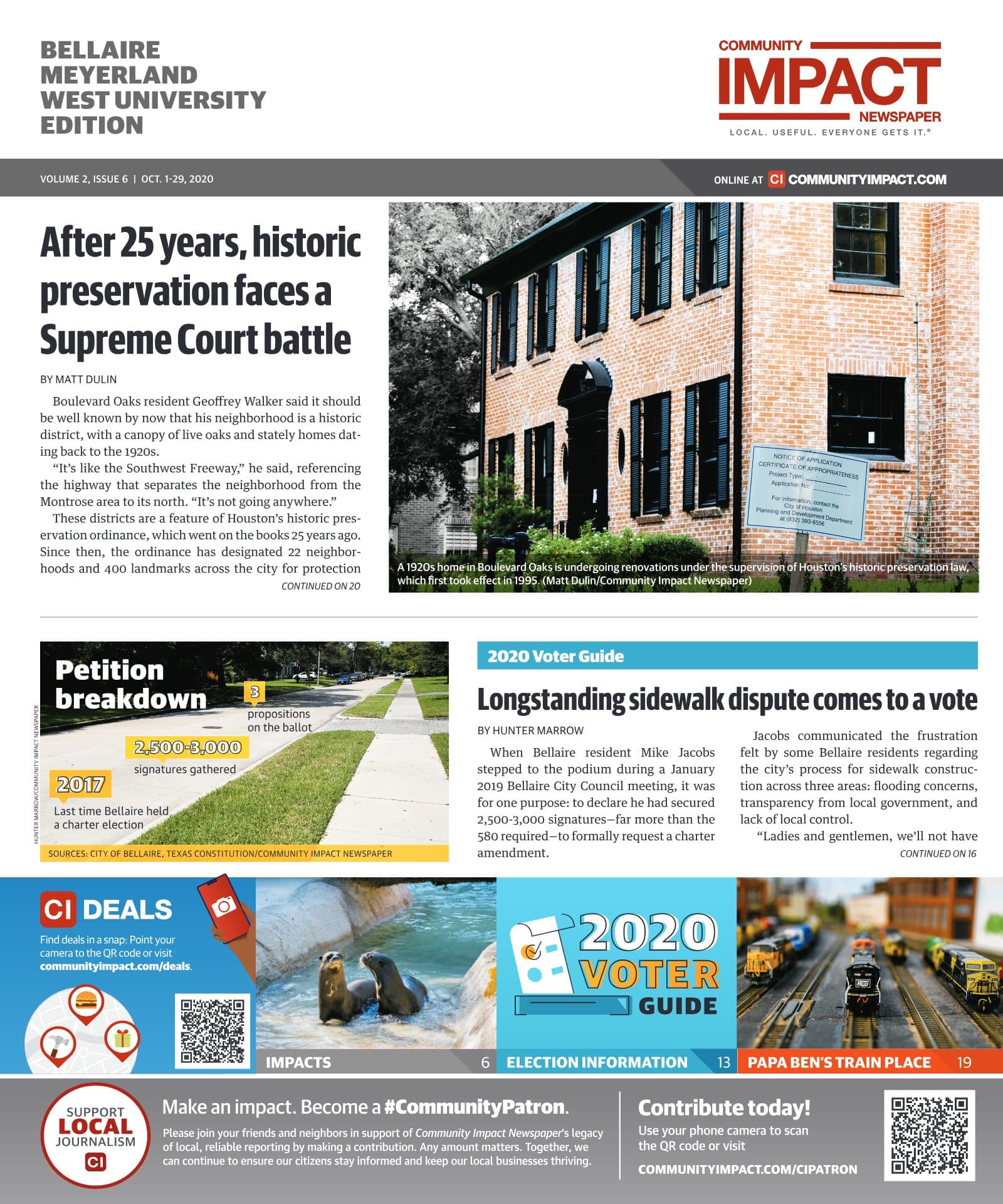 Bellaire - Meyerland - West University cover — October 2020