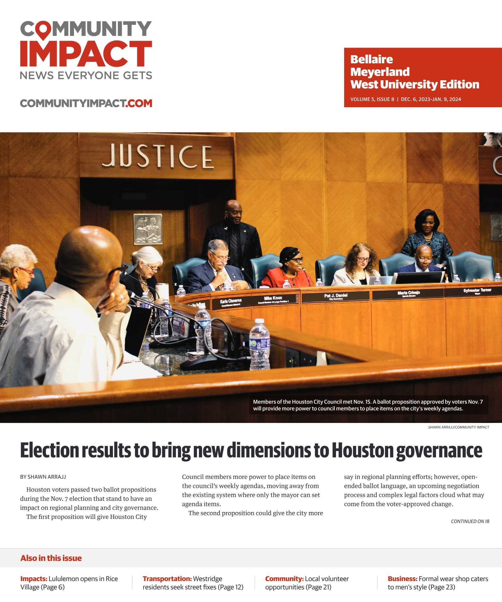 Bellaire - Meyerland - West University cover — December 2023