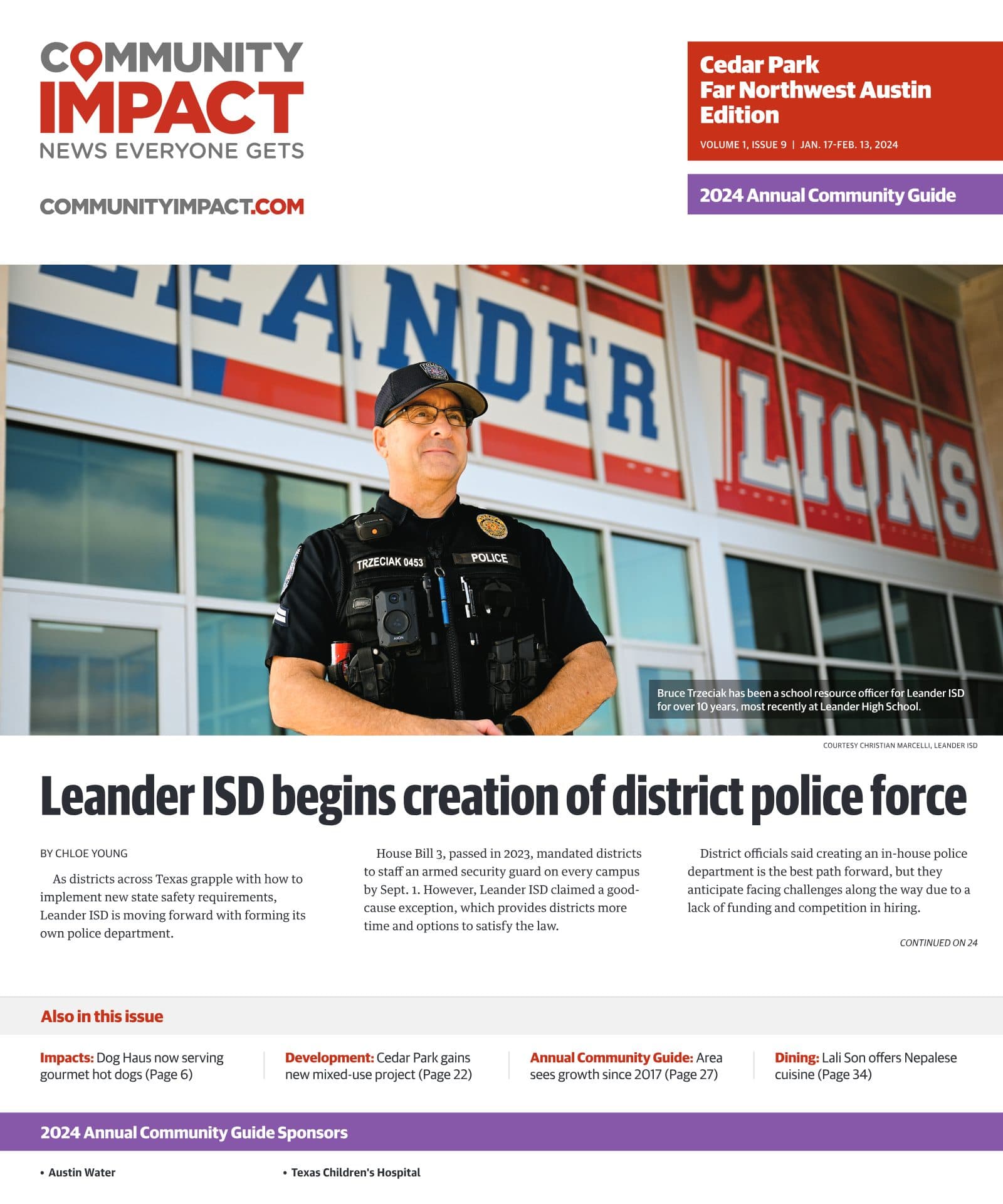 Cedar Park cover — January 2024