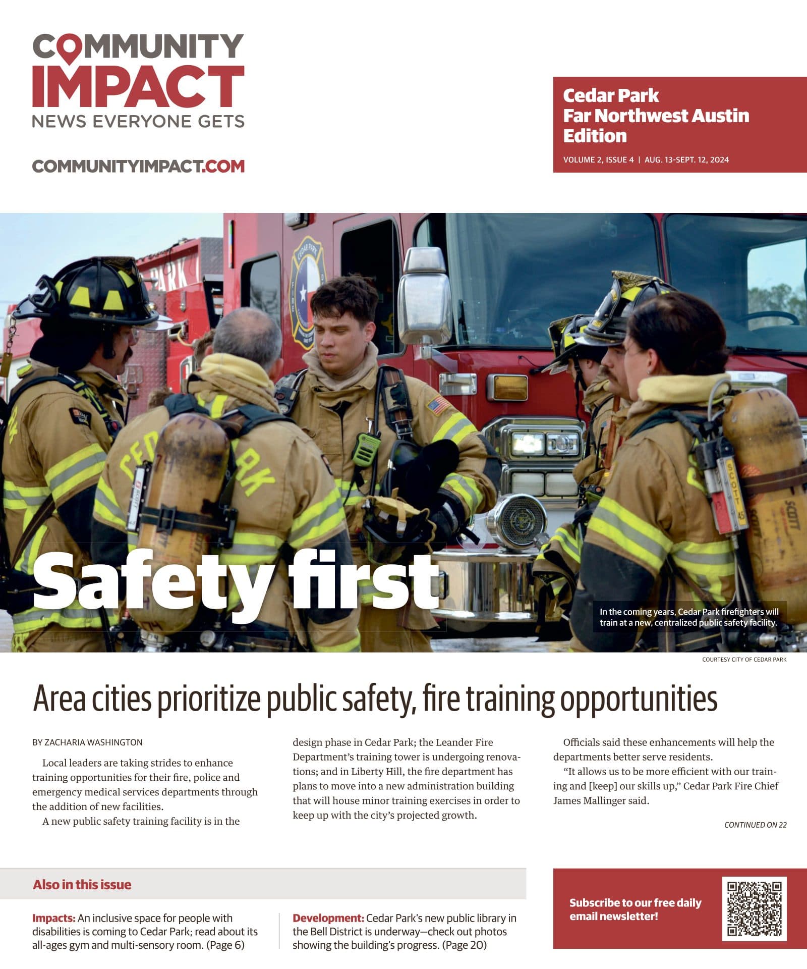 Cedar Park cover — August 2024