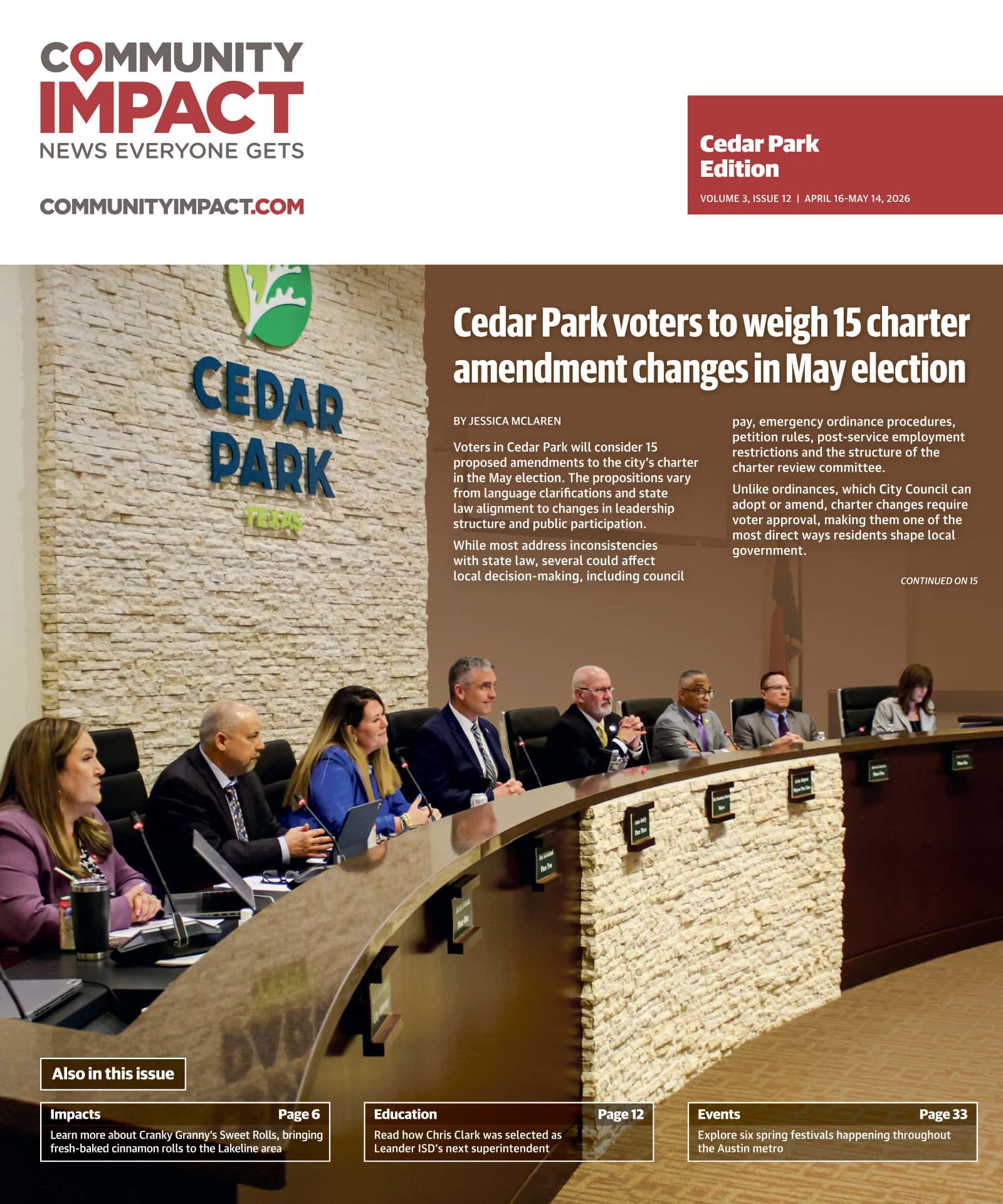 Cedar Park cover — April 2026