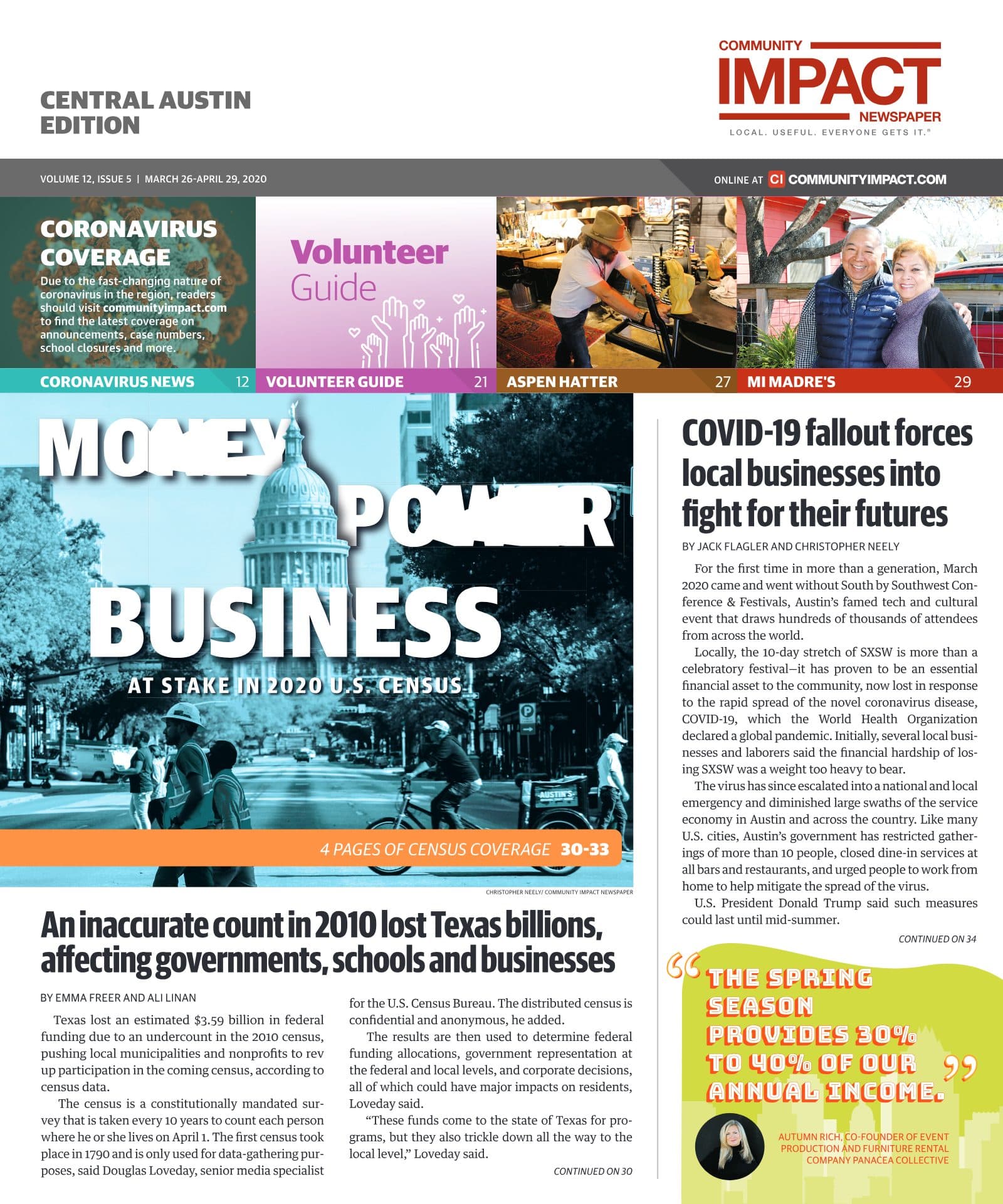 Central Austin cover — March 2020