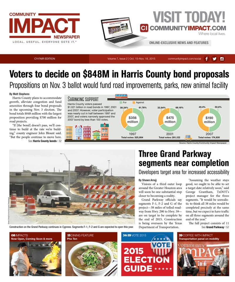 Cy-Fair - Jersey Village cover — October 2015