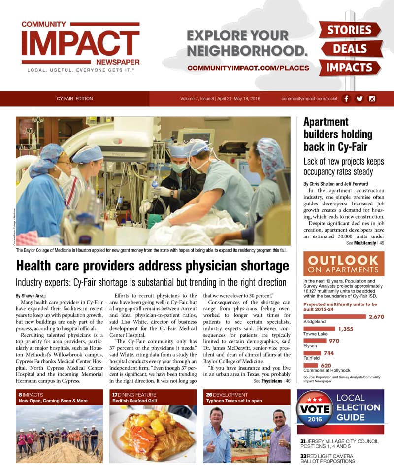 Cy-Fair - Jersey Village cover — April 2016