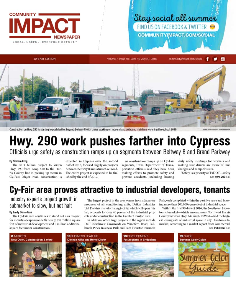 Cy-Fair - Jersey Village cover — June 2016