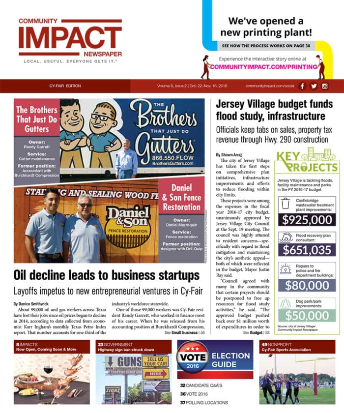 Cy-Fair - Jersey Village cover — October 2016