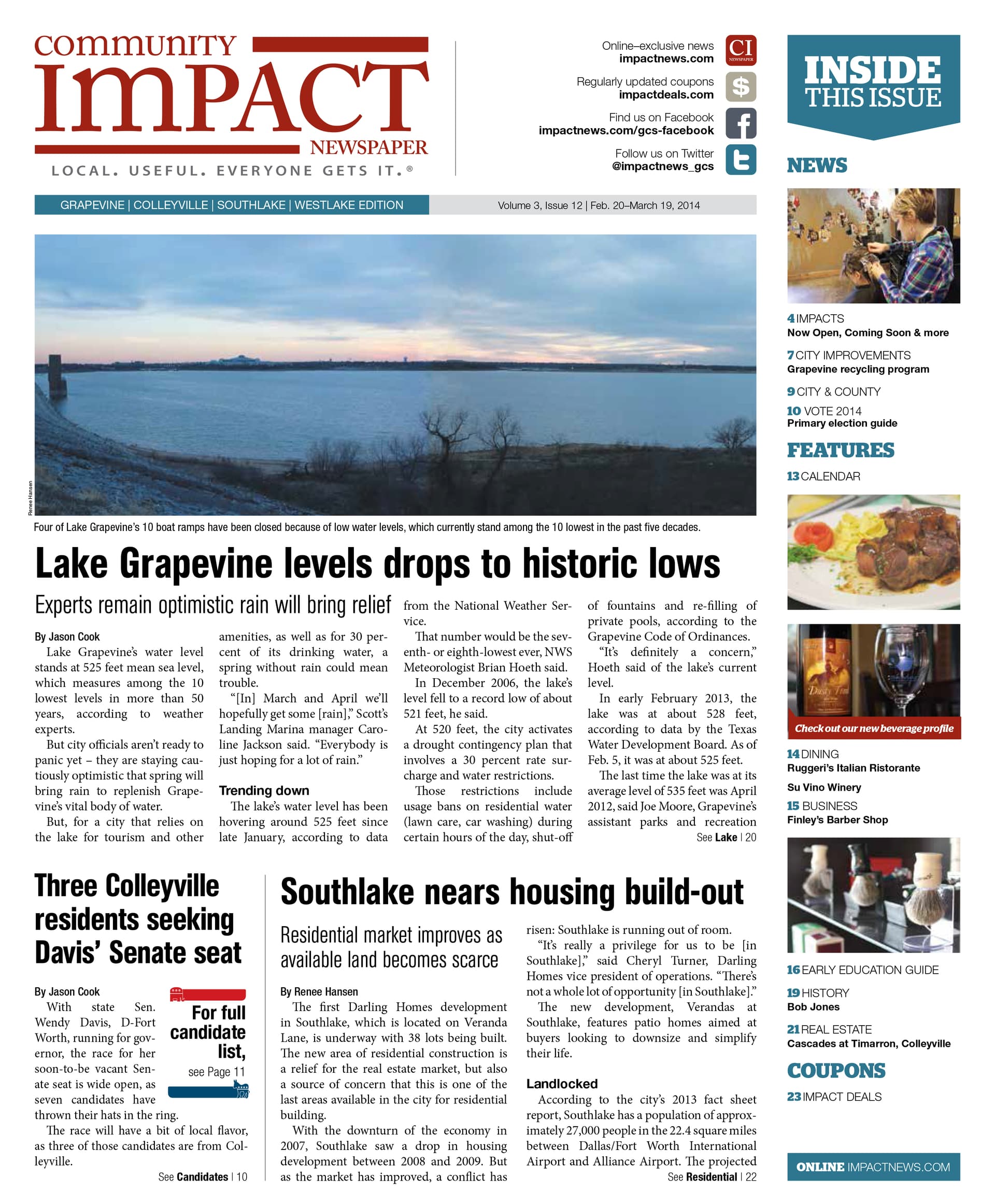 Grapevine - Colleyville - Southlake cover — February 2014