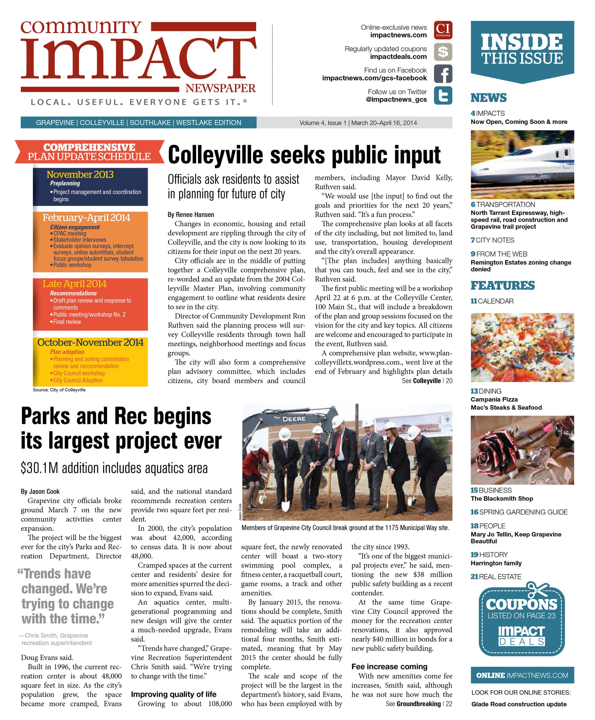 Grapevine - Colleyville - Southlake cover — March 2014