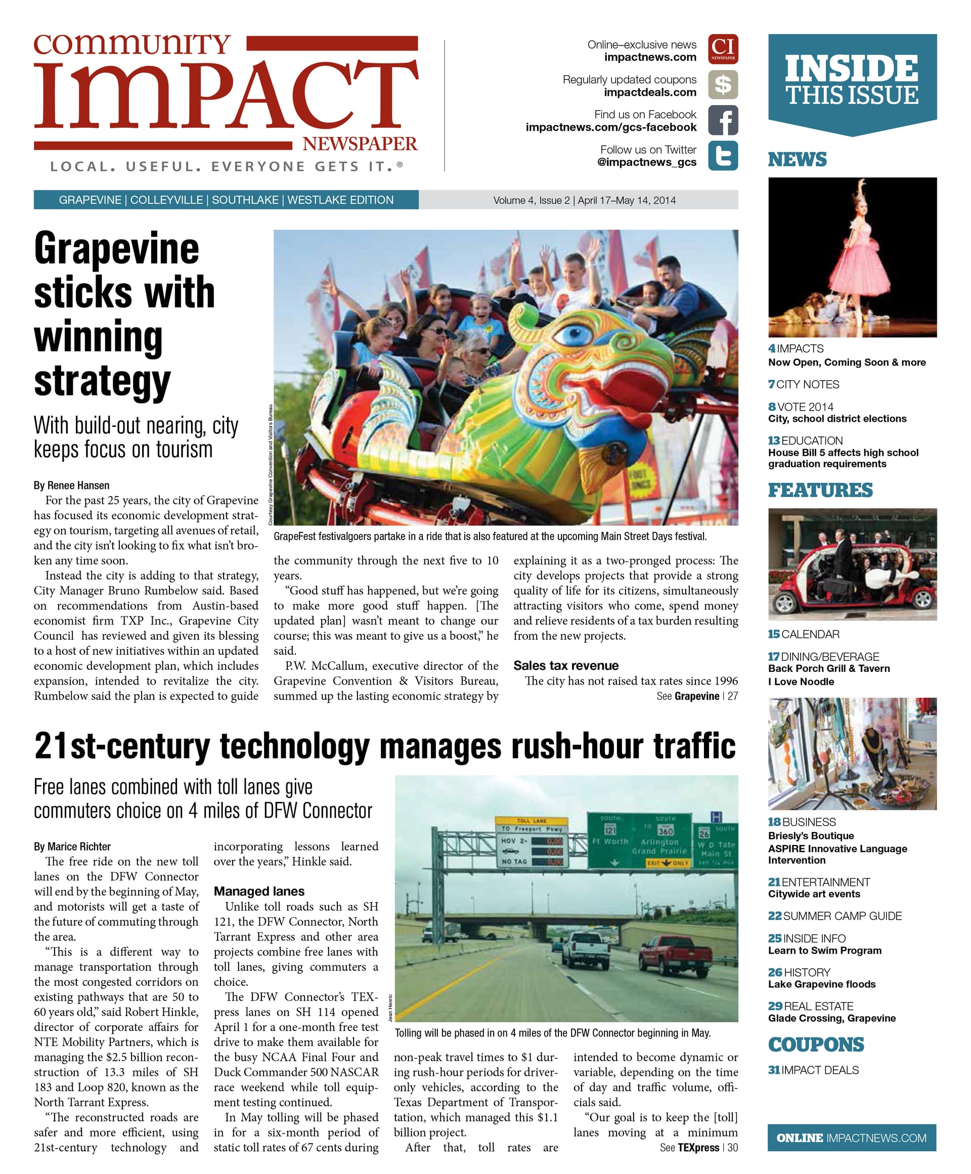 Grapevine - Colleyville - Southlake cover — April 2014
