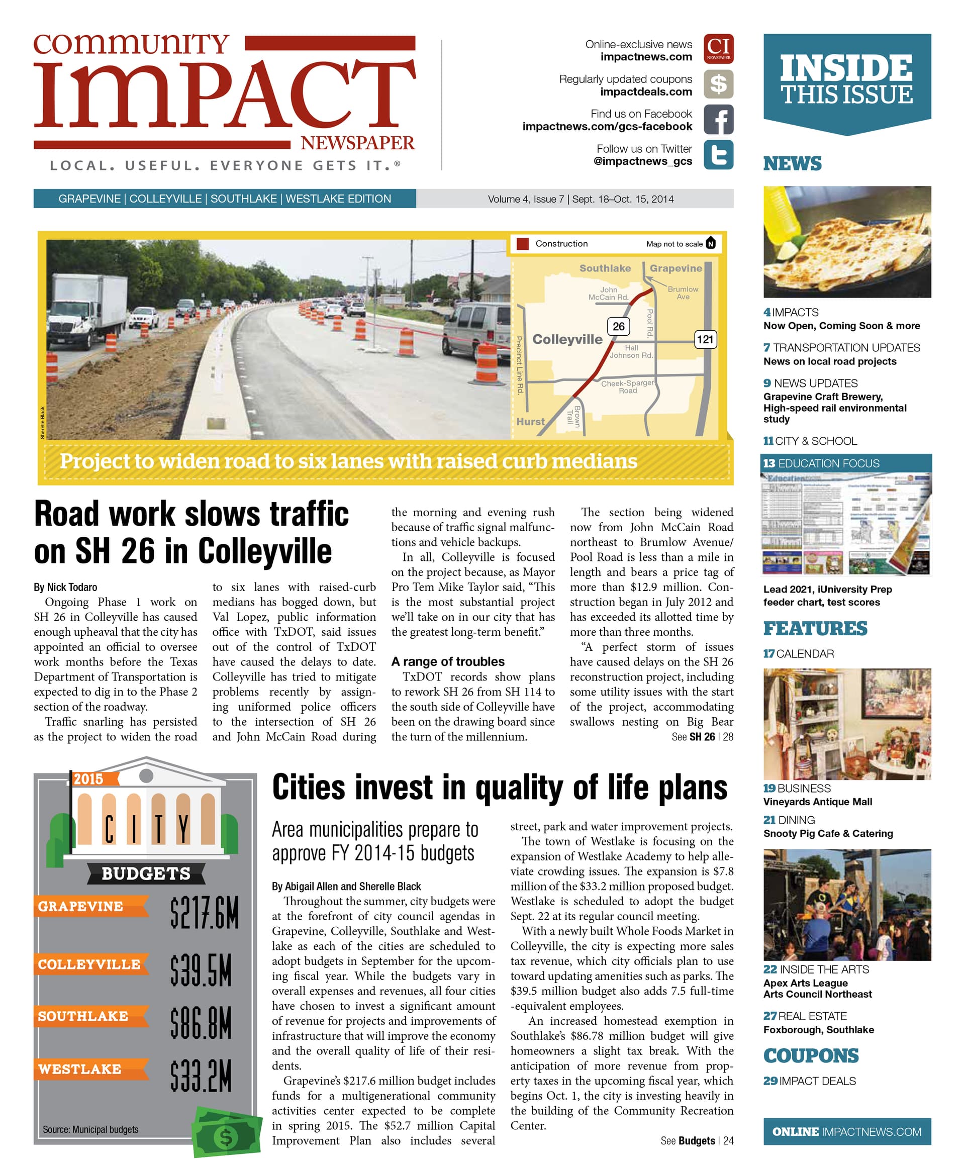 Grapevine - Colleyville - Southlake cover — September 2014