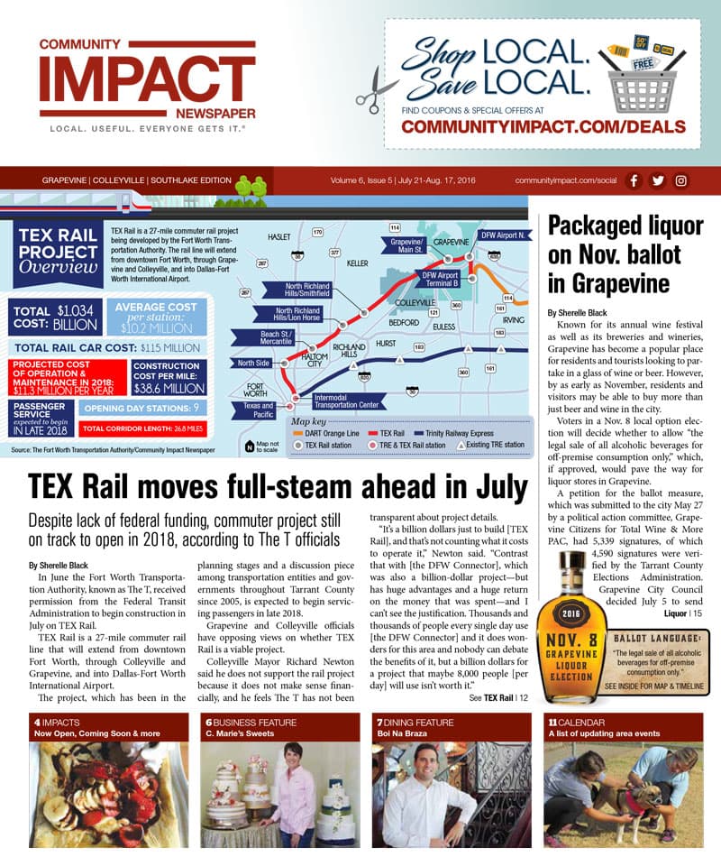 Grapevine - Colleyville - Southlake cover — July 2016