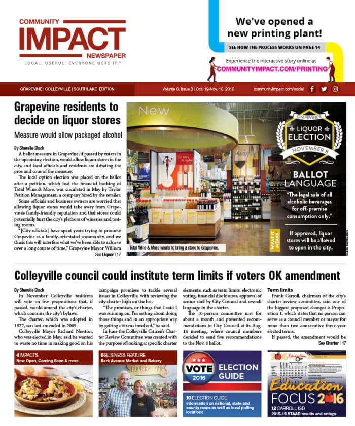 Grapevine - Colleyville - Southlake cover — October 2016