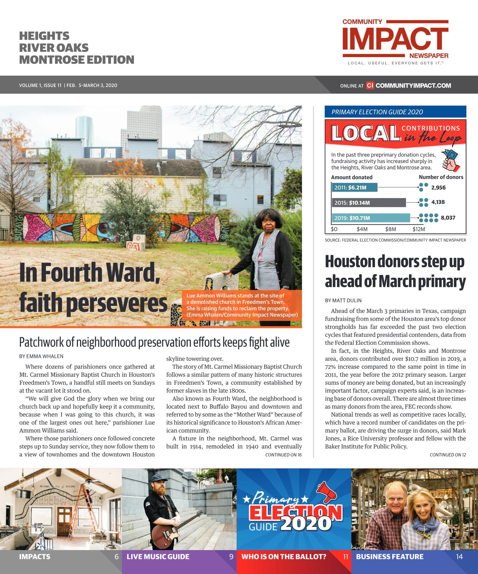Heights - River Oaks - Montrose cover — February 2020
