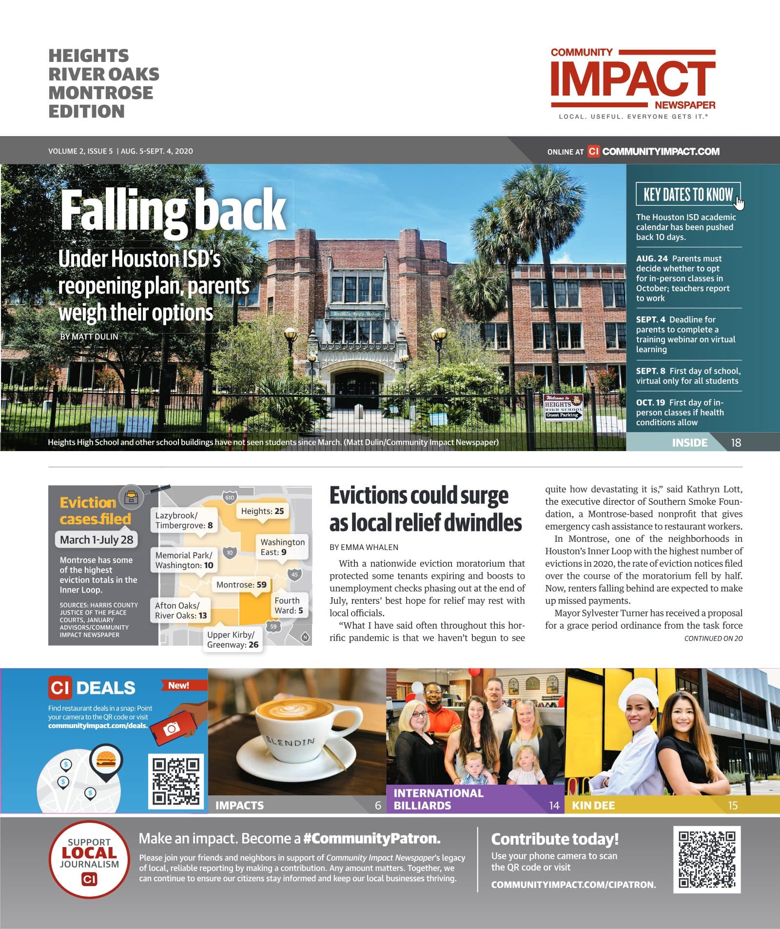 Heights - River Oaks - Montrose cover — August 2020