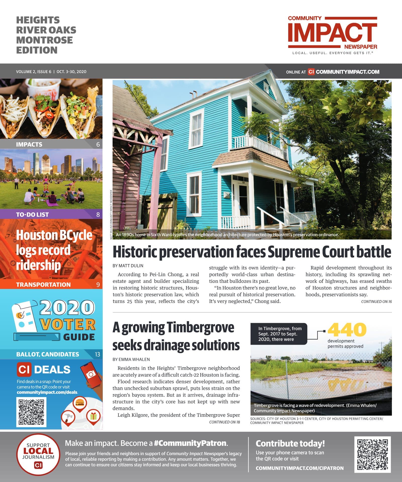 Heights - River Oaks - Montrose cover — October 2020