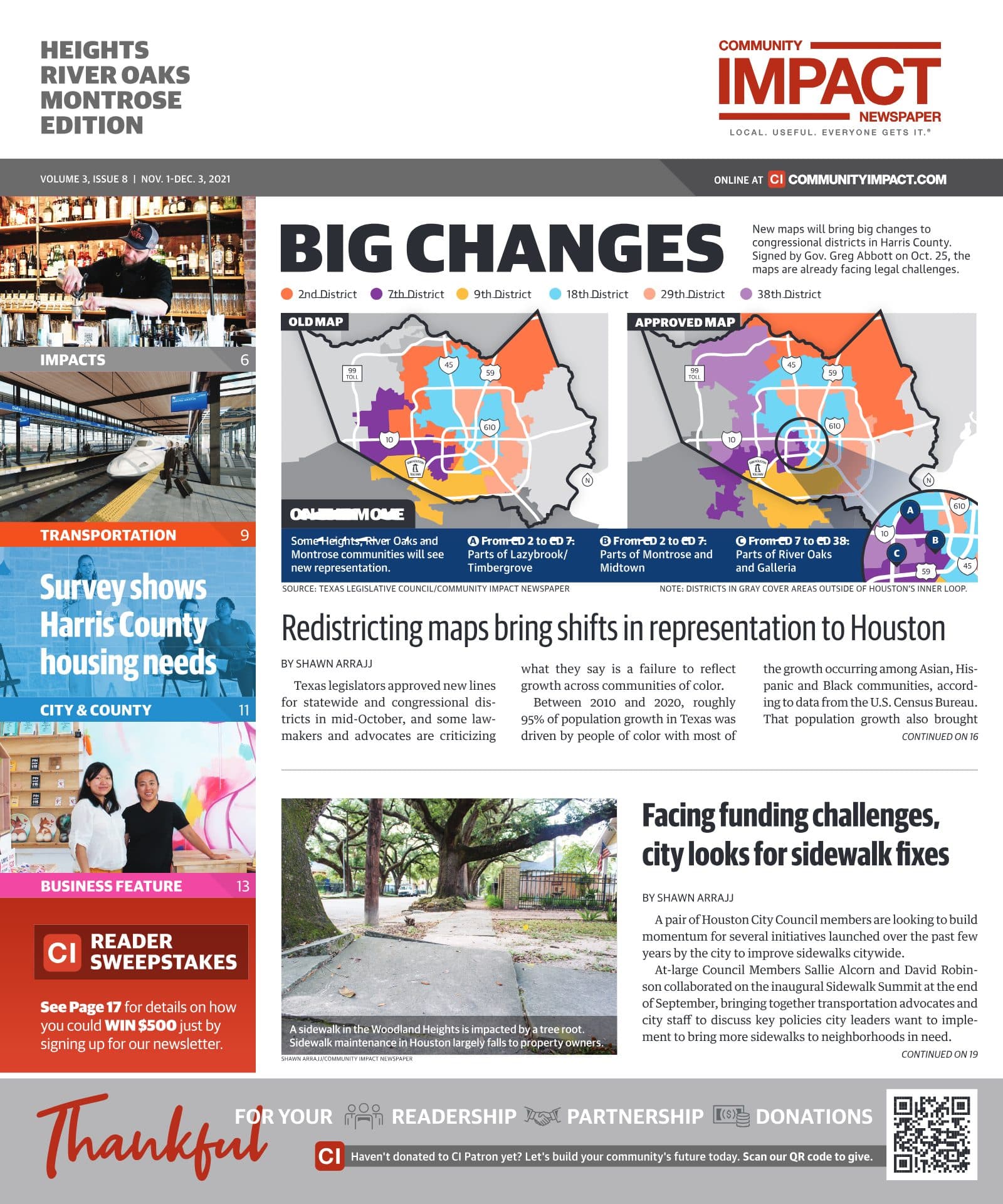 Heights - River Oaks - Montrose cover — November 2021